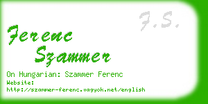 ferenc szammer business card